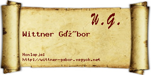 Wittner Gábor névjegykártya